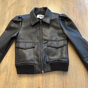 Steve Madden Black Crop Faux Leather Jacket